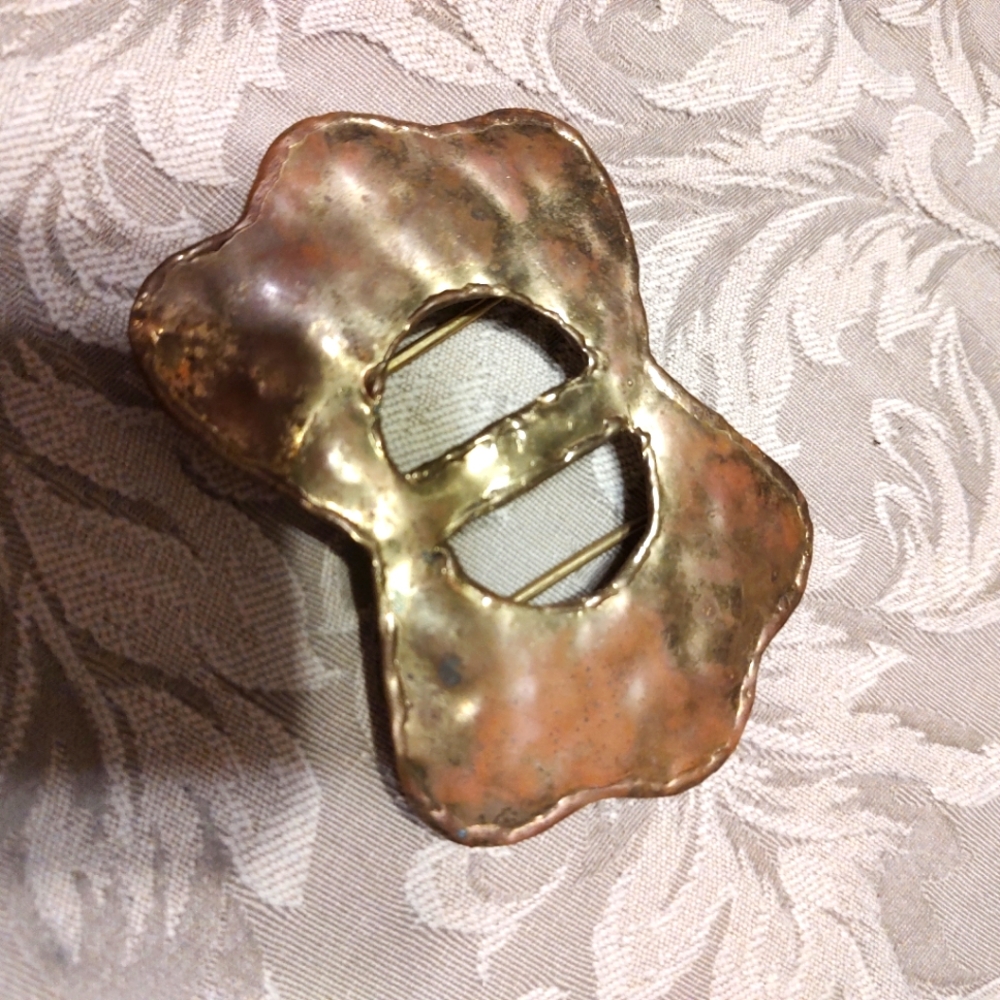 Unique Vintage Hand Crafted Solid Brass Hammered … - image 1